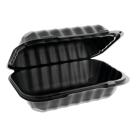 Pactiv SmartLock Microwavable Hinged Lid Containers, 9 x 6 x 3.25, Blk, PK270 YCNB809610000